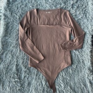 Abercrombie Taupe Square Neck Bodysuit